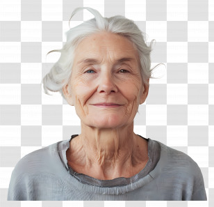 Old Woman - Portrait Of Happy Elderly Woman With Gray Hair Transparent PNG