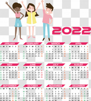 2022 Calendar Year 2022 Calendar Yearly 2022 Calendar Transparent PNG