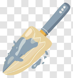 Large Knife - Trowel With Cement Transparent PNG