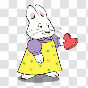 Max Ruby - White Bunny With Heart Transparent PNG