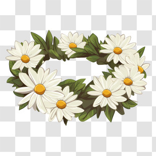 Daisy Flower - Daisy Flower Wreath Decoration Transparent PNG