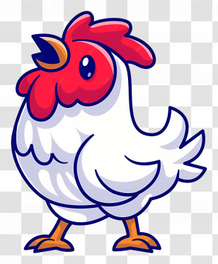 Chicken Cartoon - Cartoon White Rooster Illustration Transparent PNG
