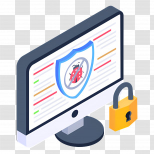 Cybersecurity - Computer Security With Lock Transparent PNG