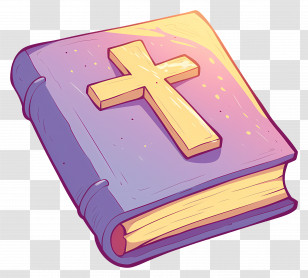 Bible - Illustration Of A Bible With A Cross Transparent PNG