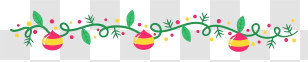 Black Background - Festive Christmas Garland With Ornaments Transparent PNG