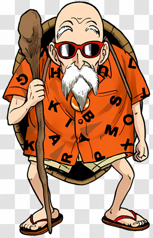 Master Roshi - Wise Old Cartoon Man Transparent PNG