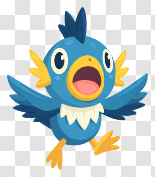 Pokemon - Cute Blue Bird Cartoon Transparent PNG