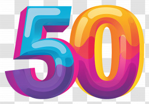 Number 50 - Colorful Number 50 Design For Celebrations Transparent PNG