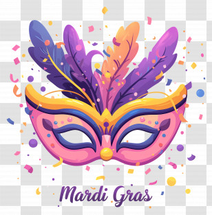 Mardi Gras Mask - Mardi Gras Mask Decoration Transparent PNG