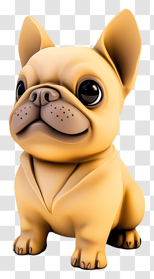 3d French Bulldog - Cute Cartoon Bulldog Transparent PNG