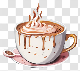 Hot Chocolate - Cup Of Cocoa With Whipped Cream Transparent PNG