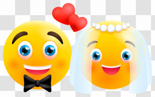 3d Emoji - Wedding Emojis With Hearts Transparent PNG