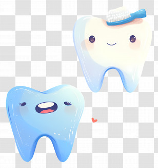 Cute Teeth - Cute Cartoon Teeth With Toothbrush Transparent PNG