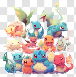 Pokemon - Colorful Cartoon PokÃ©mon Characters Collection Transparent PNG