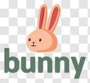Bunny Logo - Simple Bunny Head With Text Transparent PNG