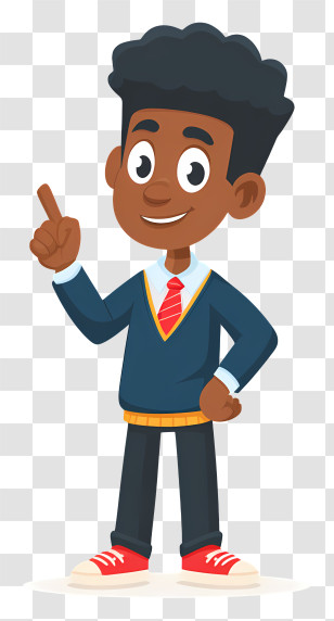 Schoolboy Pointing Finger - Boy Pointing Upwards Transparent PNG