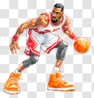 Basketball Player - Energetic Basketball Player Illustration Transparent PNG