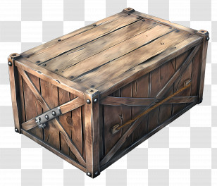 Cargo Wooden Box - Wooden Crate With Metal Latch Transparent PNG