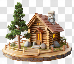 Wooden Cabin - Cozy Log Cabin Transparent PNG