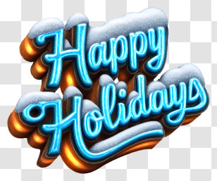 Christmas Text - Happy Holidays Text With Snow Transparent PNG