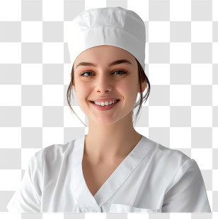 Nurse - Smiling Female Nurse In White Uniform Transparent PNG