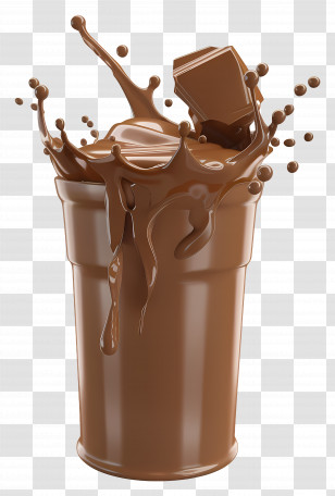 Chocolate Milk - Chocolate Splash In A Cup Transparent PNG
