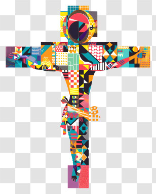 Crucifix - Colorful Crucifix Illustration Transparent PNG