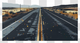 Asphalt Road - Long Road In The Desert Transparent PNG