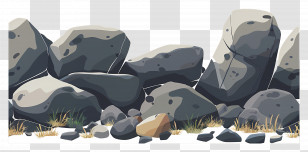 Stone Border - Natural Rock Pile Illustration Transparent PNG