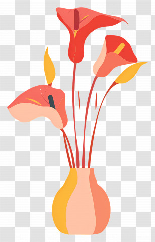 Pitcher Plant - Flower Vase With Red Flowers Transparent PNG