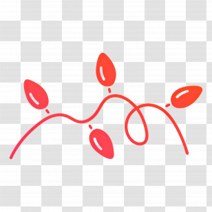 Christmas Lights - Red String Lights Transparent PNG