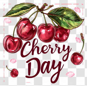 Cherry Day - Cherries Illustration For Cherry Day Celebration Transparent PNG