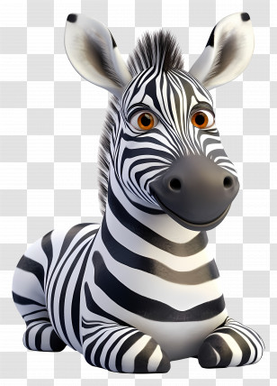 3d Zebra - Cute Cartoon Zebra With Stripes Transparent PNG