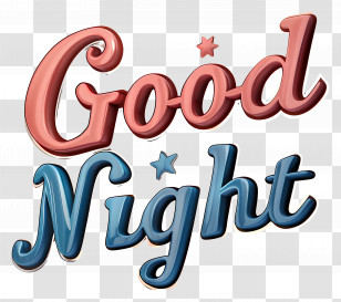 Good Night - 3D Art Of Good Night Text Transparent PNG