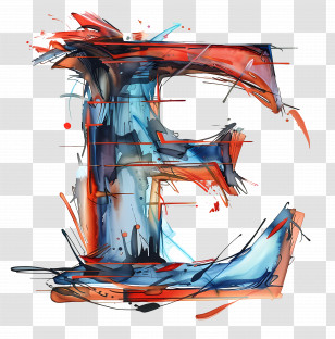Letter E - Artistic Letter E Illustration Transparent PNG