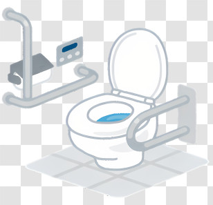 Health - Accessible Toilet With Handlebars Transparent PNG