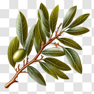 Olive Twig
 - Green Olive Branch With Leaves Transparent PNG