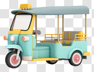 Thai Tuk Tuk - Cute Retro Tuk-Tuk Vehicle Transparent PNG