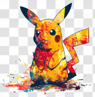 Pikachu - Vivid Abstract Pikachu Illustration Transparent PNG