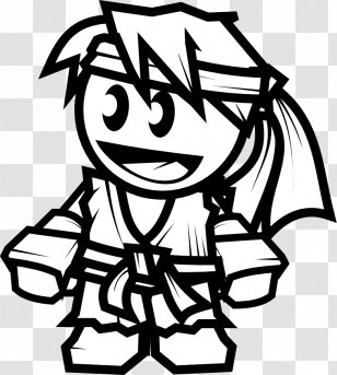 Ryu Clip Art White Black Street Fighter Transparent PNG