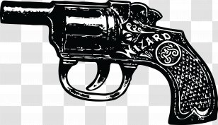 Gun Drawing Firearm Clip Art - Black And White - Weapon Transparent PNG
