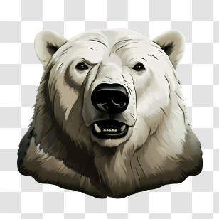 Polar Bear - Polar Bear Face Illustration Transparent PNG