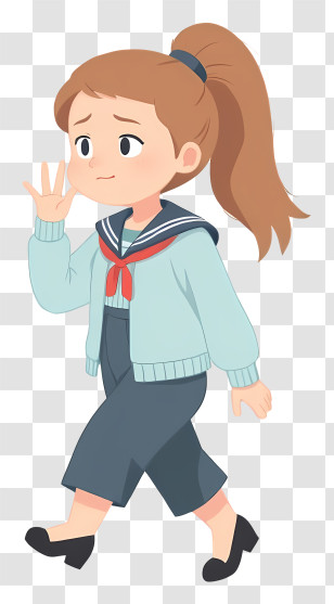 Woman In Doubt - School Girl Walking Transparent PNG