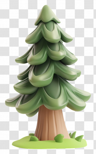 Cartoon Spruce Tree - Green Pine Tree Illustration Transparent PNG