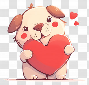 Dog Heart - Cute Dog With Heart Transparent PNG