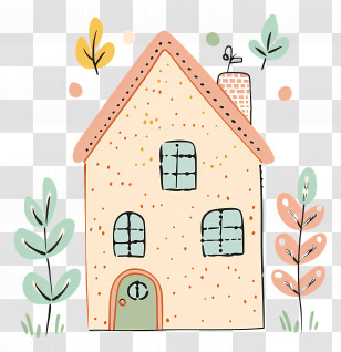 Cartoon House - Small Cute Doodle House Illustration Transparent PNG