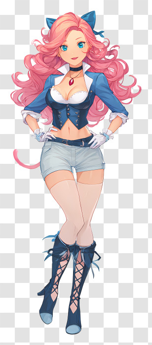 Maria Cadenzavna Eve - Stylish Pink-Haired Anime Girl Transparent PNG