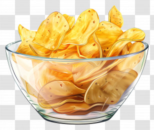 Crispy Potato Chips - Crispy Potato Chips In Glass Bowl Transparent PNG