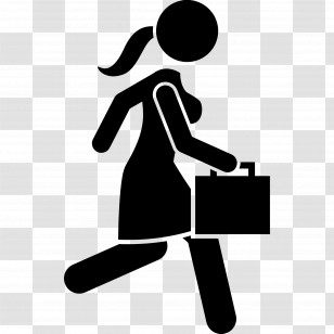 Business Woman - Businesswoman With Briefcase Icon Transparent PNG