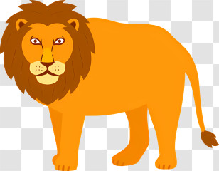 Lion - Lion Illustration With Majestic Mane Transparent PNG